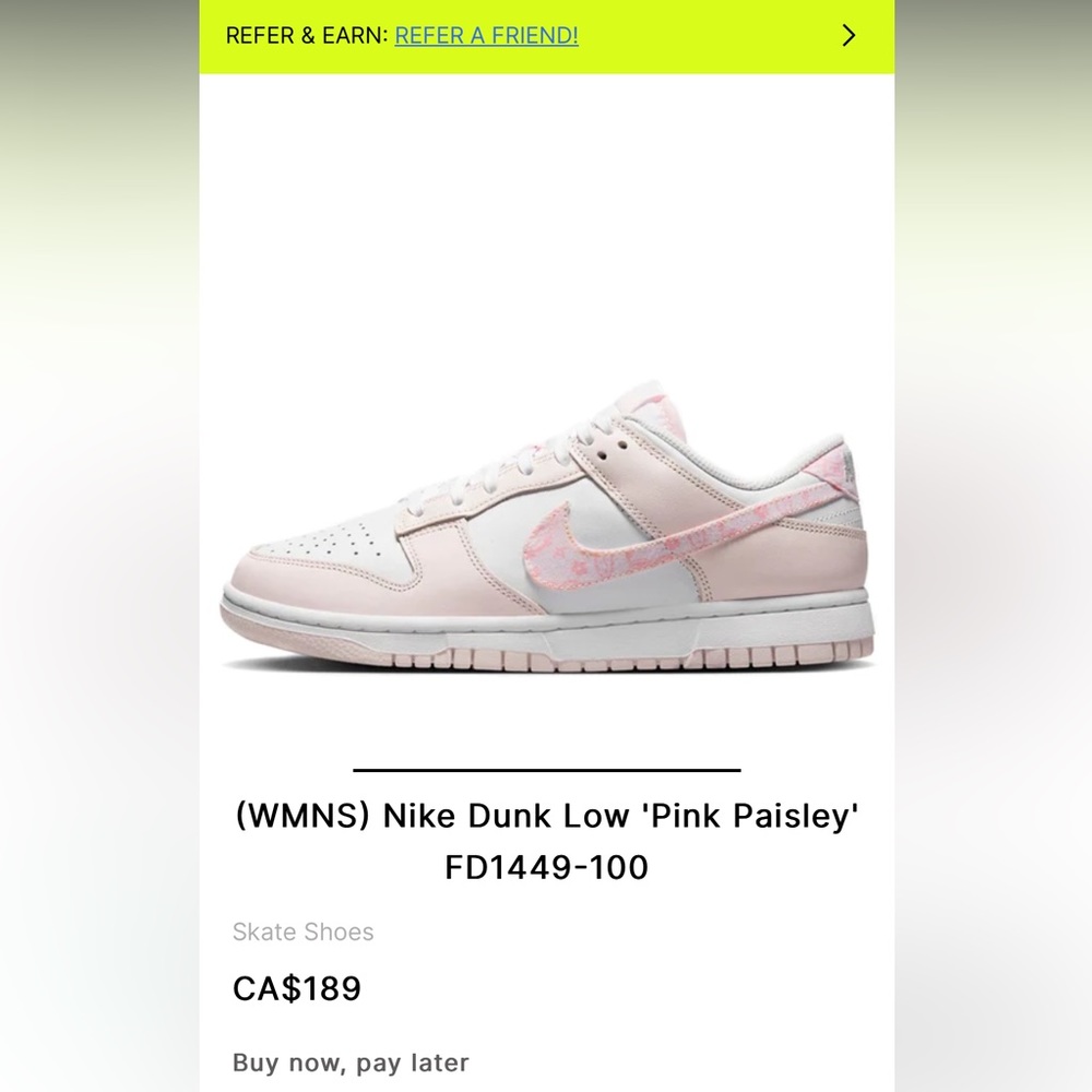 Pink Paisley Dunks